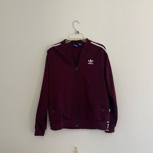 🔥GENTLY USED🔥 Adidas Bomber Jacket Maroon